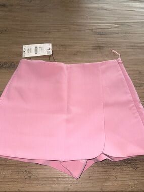 Zara Pink Wrap-Front Skort